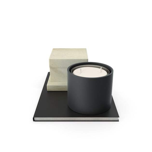 ساعت دیواری و رومیزی | آینه های دکوراتیو | لوستر و آباژور | و آکسسوریهای لوکس خانگی Candle and Small Box on Notebook - Image 3