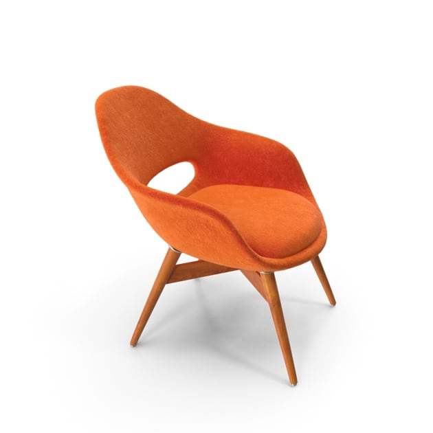 ساعت دیواری و رومیزی | آینه های دکوراتیو | لوستر و آباژور | و آکسسوریهای لوکس خانگی Orange Suede Chair - Image 3